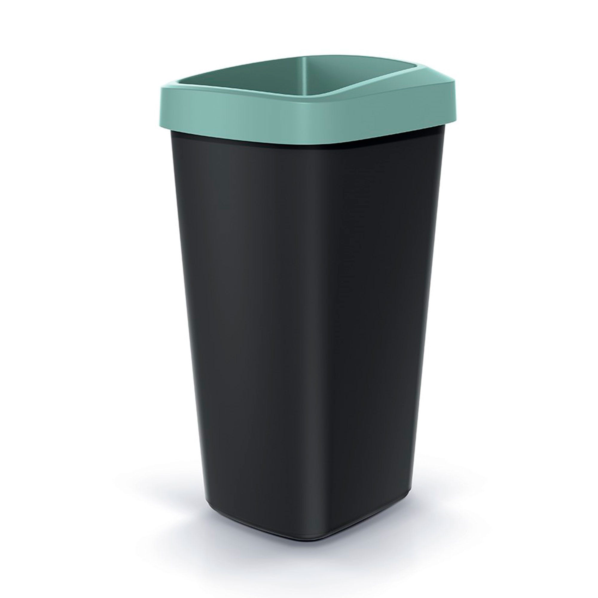 Basics - Papelera rectangular de reciclaje con 2 compartimentos, 60  litros