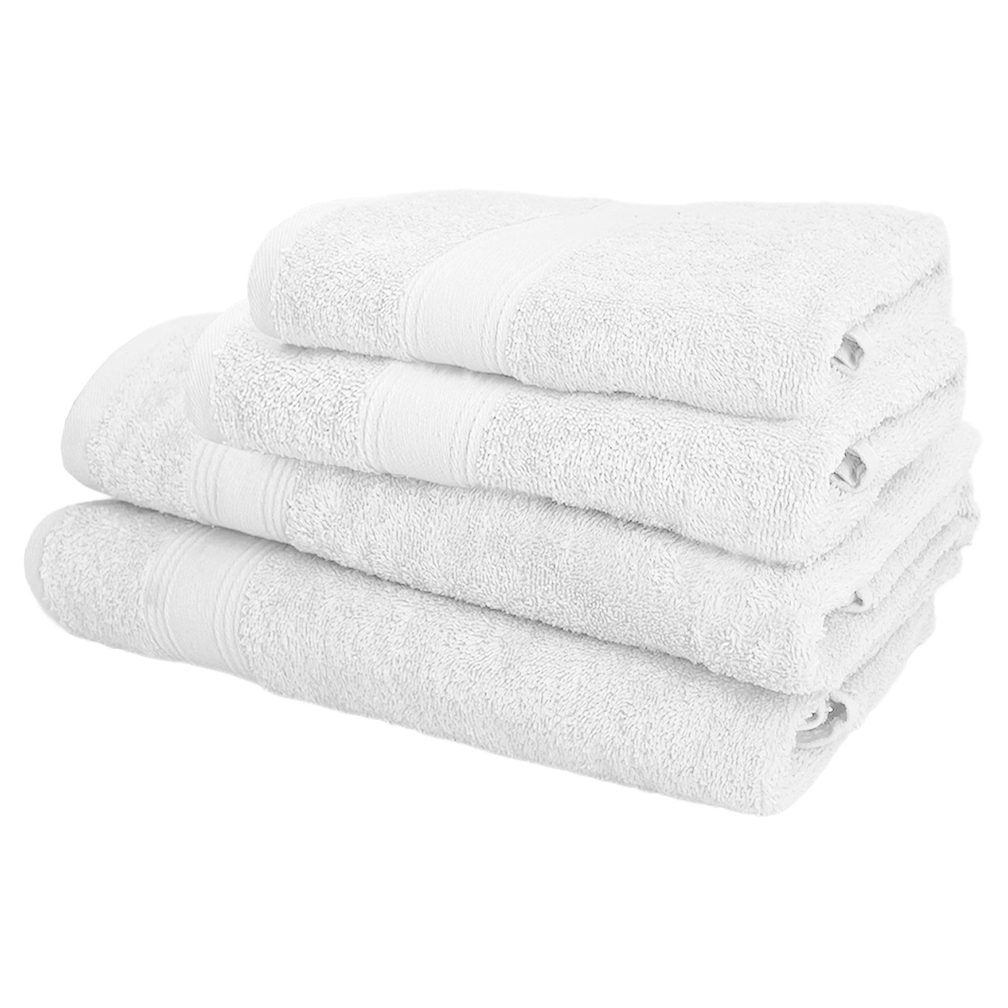 Toallas blancas – Juego de 4 toallas de mano blancas – Toallas de mano 100%  algodón para baño y cocina – Toallas ultrasuaves de secado rápido – Juego