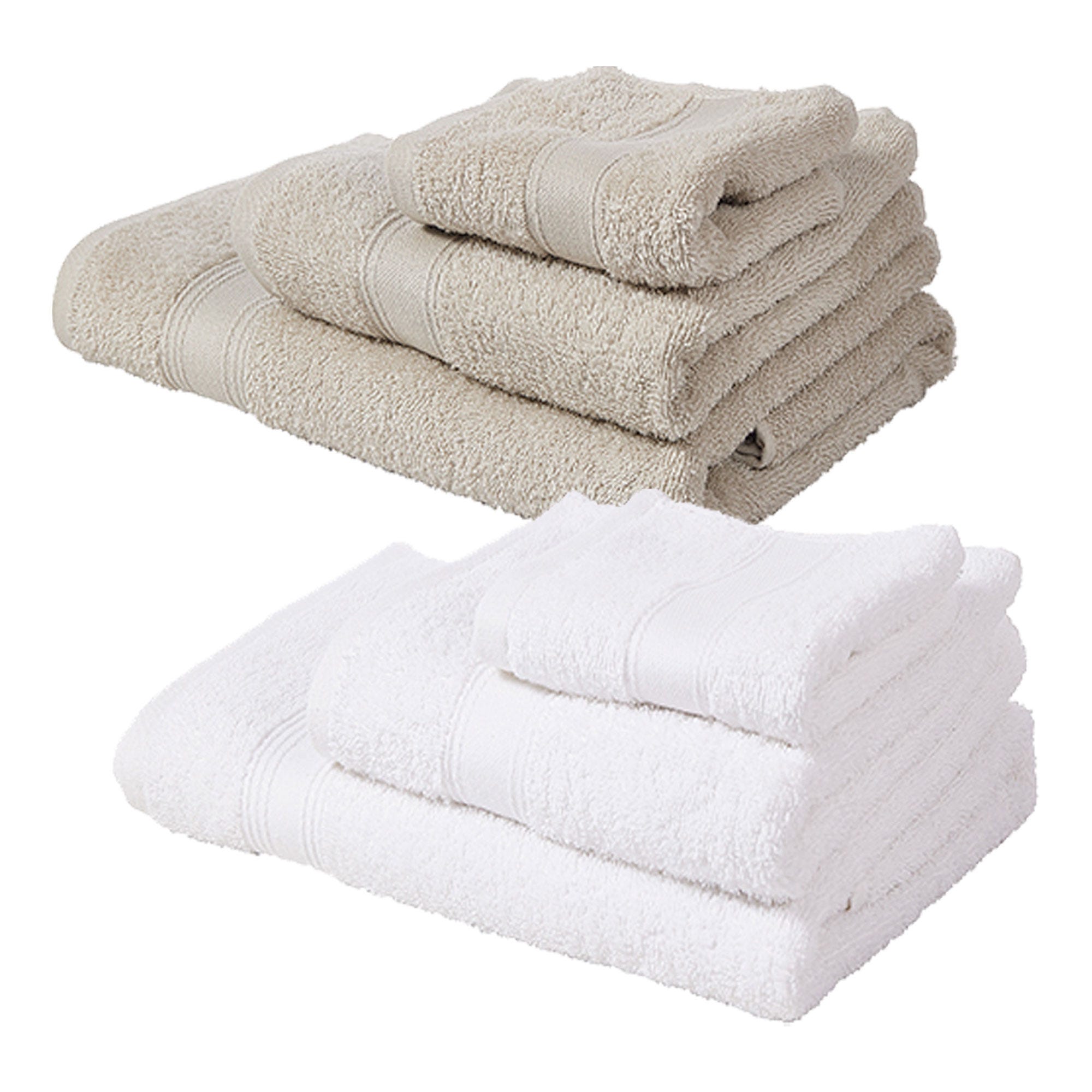  Lujoso juego de 6 toallas de baño turcas 100% algodón, color  blanco, afelpadas, absorbentes y gruesas : Hogar y Cocina