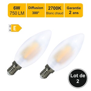 Ampoule LED E14 Flamme Blanc-froid 60W x1 PHILIPS : l'unité à Prix Carrefour