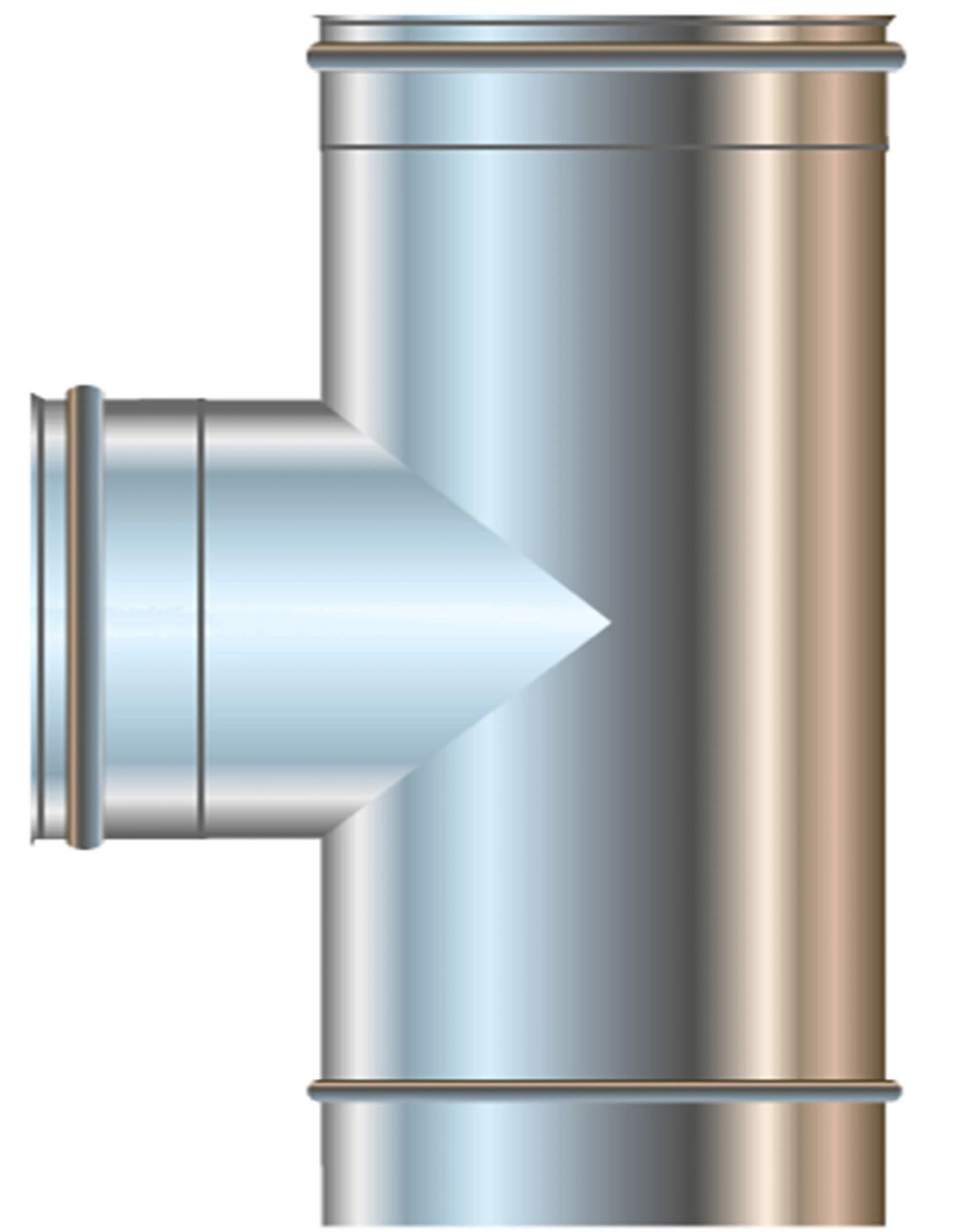 Cordivari - Raccordo A Tee 90Â°Inox Ã˜120 Aisi316L - Femmina Centrale - Mono Parete - 2