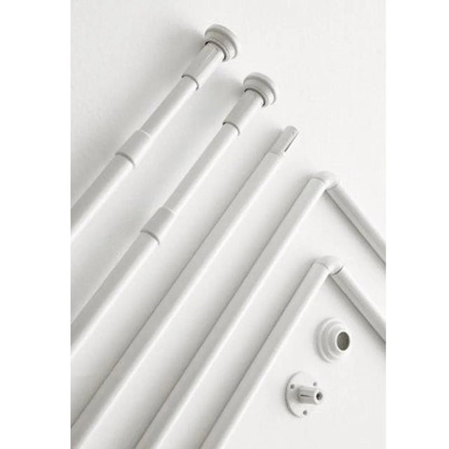 Bastone Telescopico Per Tenda Doccia A L - Bianco 140-260 Cm