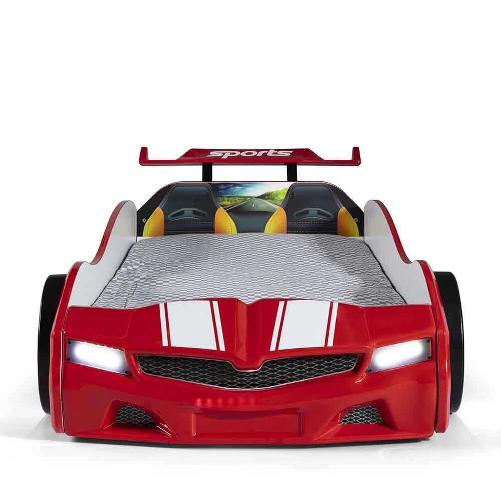 Auto letto per bambini di anka plastic a forma di auto sportiva fari a led,  colore grigio scuro