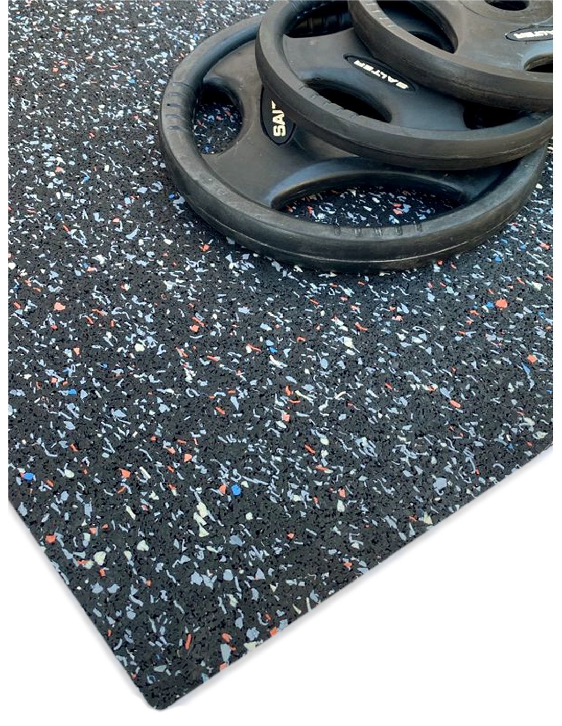Esterilla de ejercicio y fitness especial para gimnasios | epdm plus | base negra | 1'25m (ancho) x 8m (largo) (8mm de altura)
