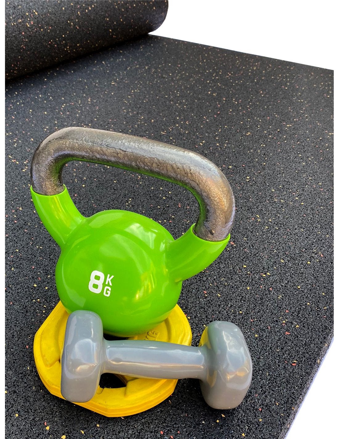 Esterilla de ejercicio y fitness especial para gimnasios | epdm negro | base negra | 1'25m (ancho) x 7m (largo) (8mm de altura)