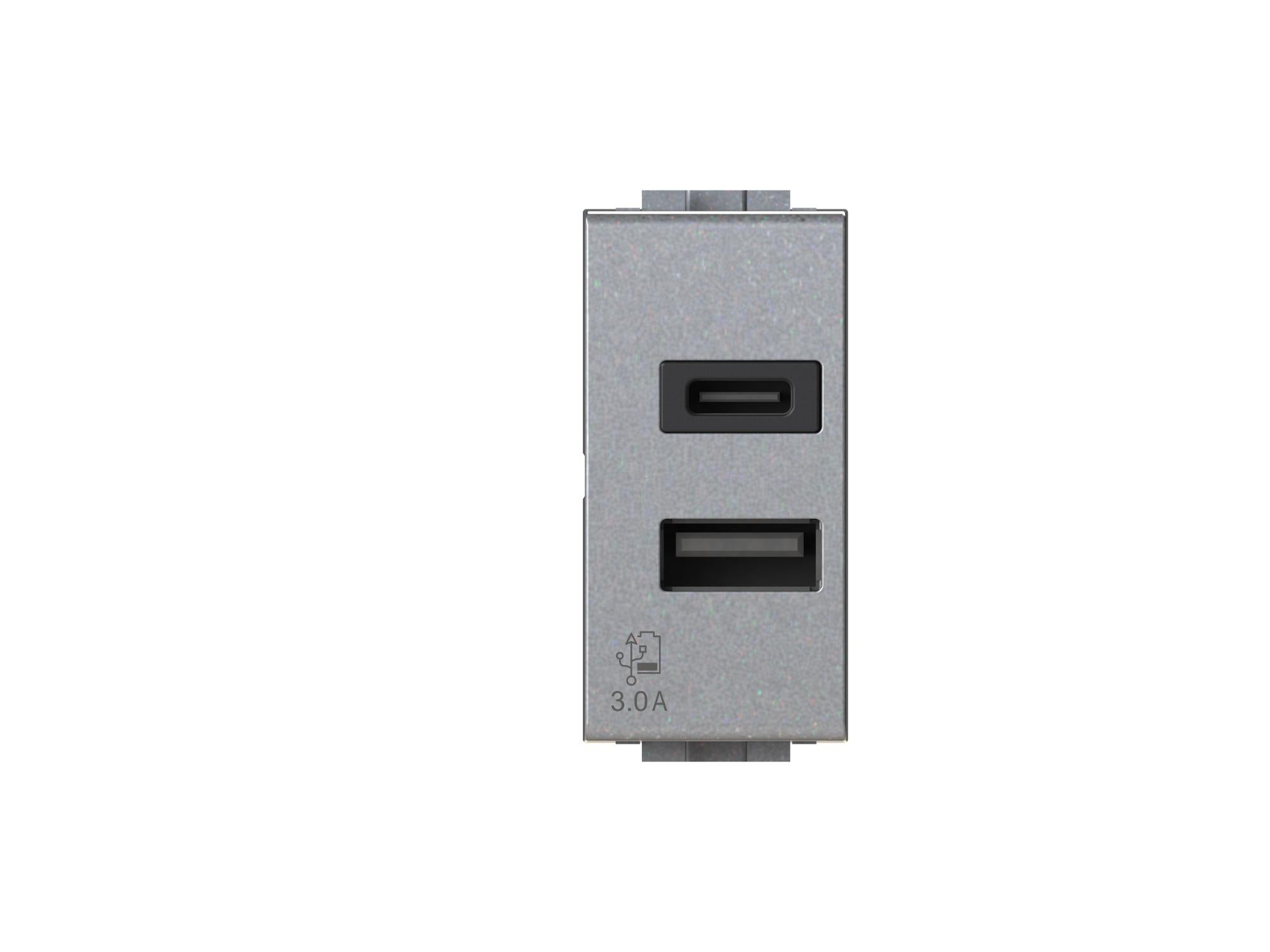 2 enchufes USB de pared, cargador USB 5 V 2,1 A, copatible con Bticino
