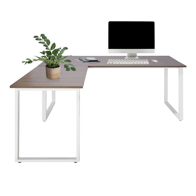 Scrivania angolare / scrivania / tavolo per computer WORKSPACE XL I 180 x  180 cm grigio / bianco hjh OFFICE