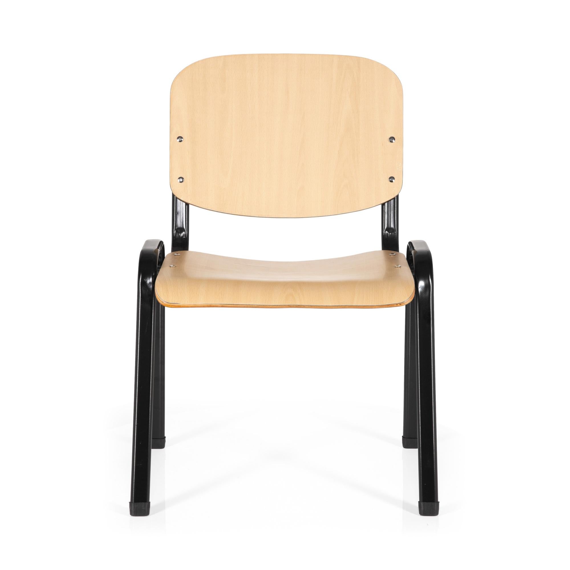 Sedia Visitatori PICENO V - Sedia Ufficio Con Schienale Trapuntato Ecopelle Nera