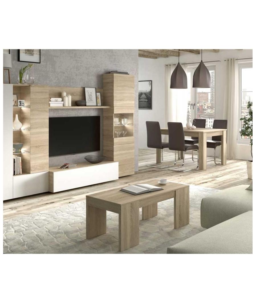 Tavolino Sollevabile Da Salotto Con Contenitore - Rovere Marrone 90x44,5x45 Cm - Legno - 3