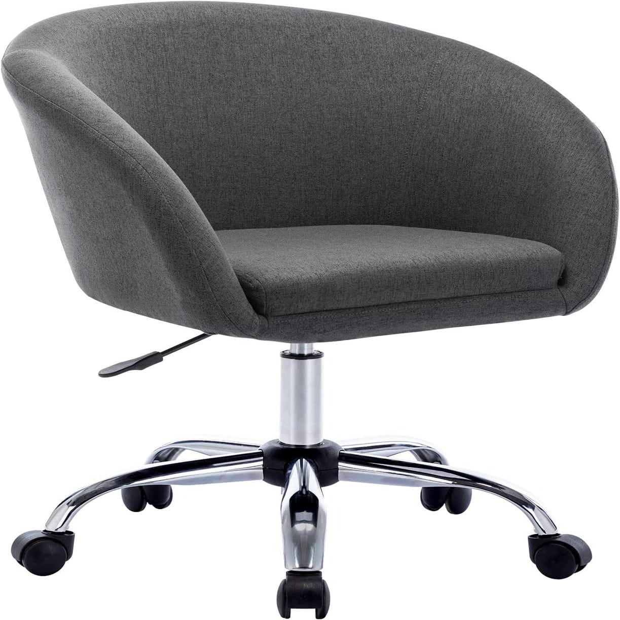 Fauteuil à roulette tabouret chaise de bureau sur roulettes hauteur  réglable en tissu gris BUR09115