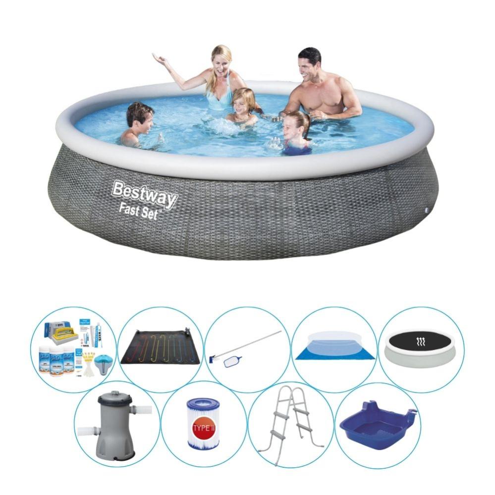 Bestway Fast Set Rattan Ronde 396x84 cm - Deal de la piscine ...