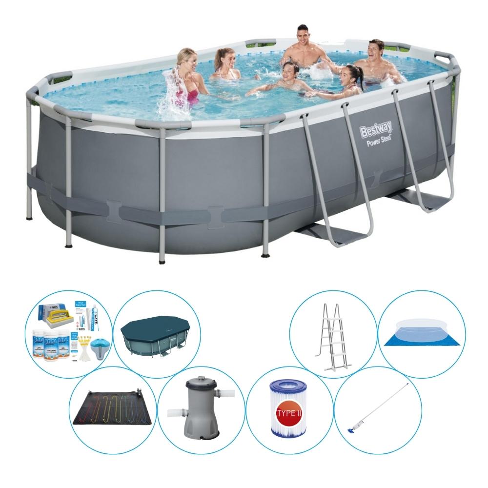 Set de piscine Bestway Power Steel 427x250x100 cm Ovale Leroy Merlin