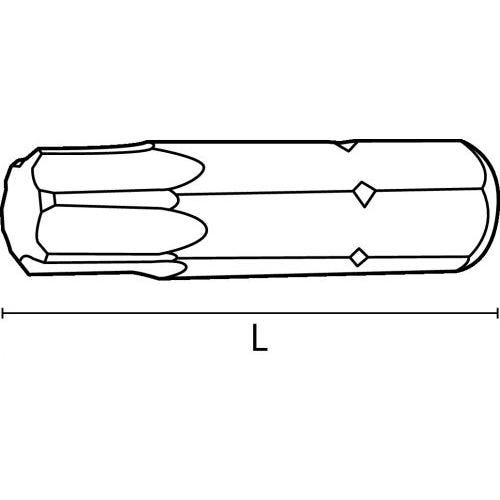 Boîte de 5 embouts de vissage TORX®, L.25 mm - 1/4'' - T45