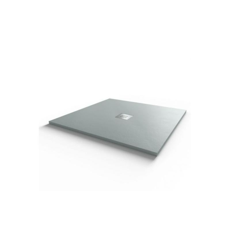 Receveur de douche 100x100 cm extra plat gris ciment DIAMANT