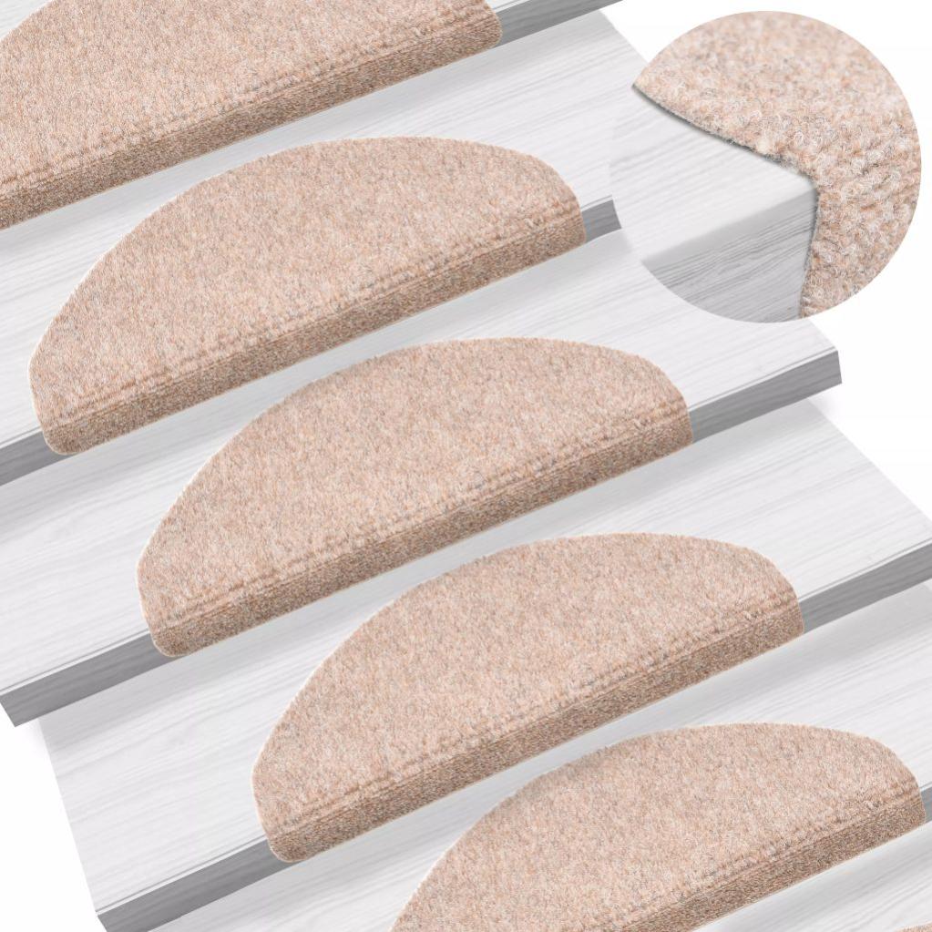 Lot De 15 Tapis D'escalier Auto-adhésifs – Protection Antidérapante – Couleur Beige