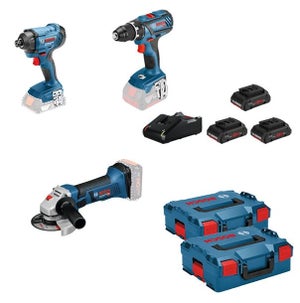 Combo kit 3 outils perceuse meuleuse perforateur - 2x4ah Procore + chargeur Bosch  pro 