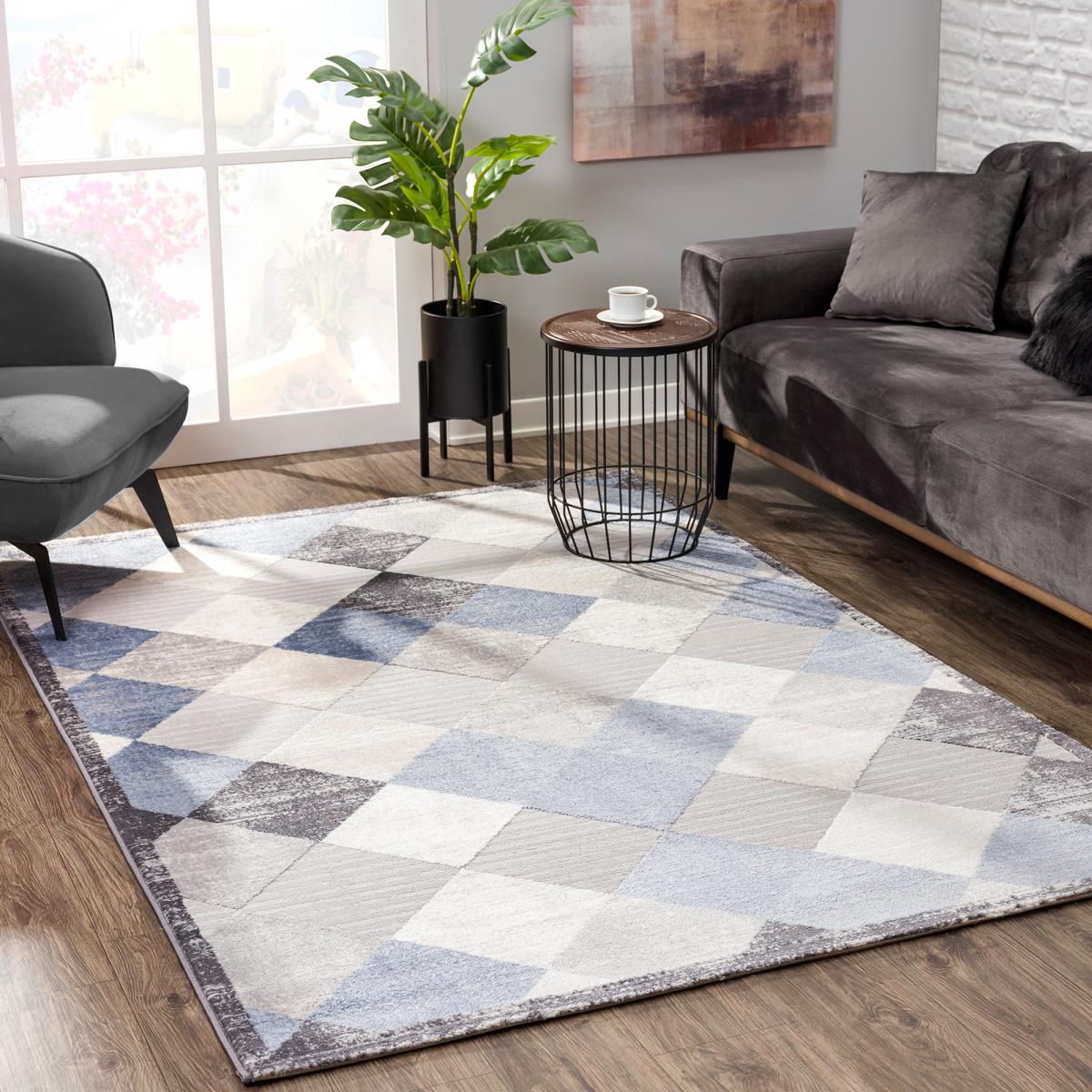 Tapis salon gris 120x160 ELAA