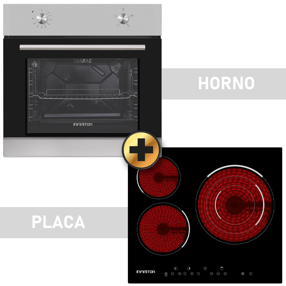 HOME Kit Horno/Vitrocerámica INFINITON HV-V406 - Horno 70 litros