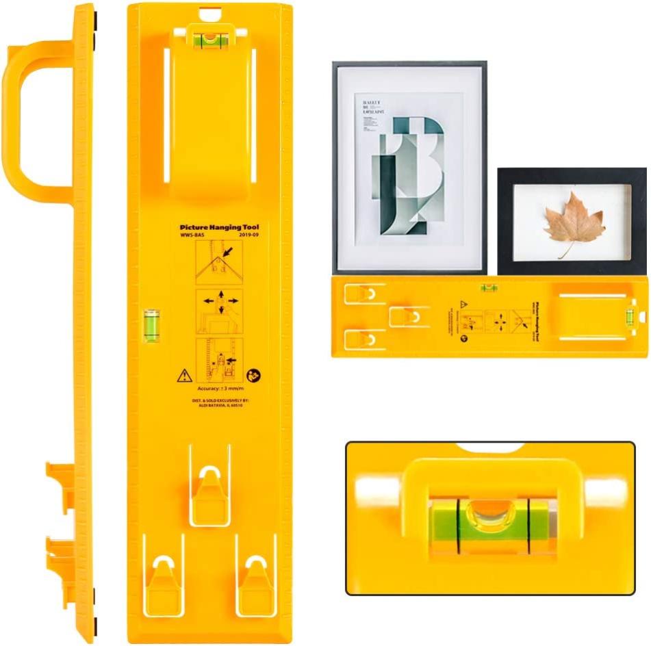 Kit Todo En Uno Para Colgar Cuadros Con Nivel De Burbuja | Herramienta Plegable Con Regla Y Nivelación Magnética | Para Espejos Y Relojes