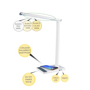 Amdohai Lampe de Table sans Fil Lampe de Bureau LED Rechargeable