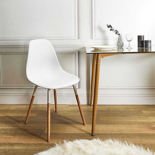 Lot de 4 chaises scandinave design blanc chaise 45cm * 30cm * 82cm -  Conforama