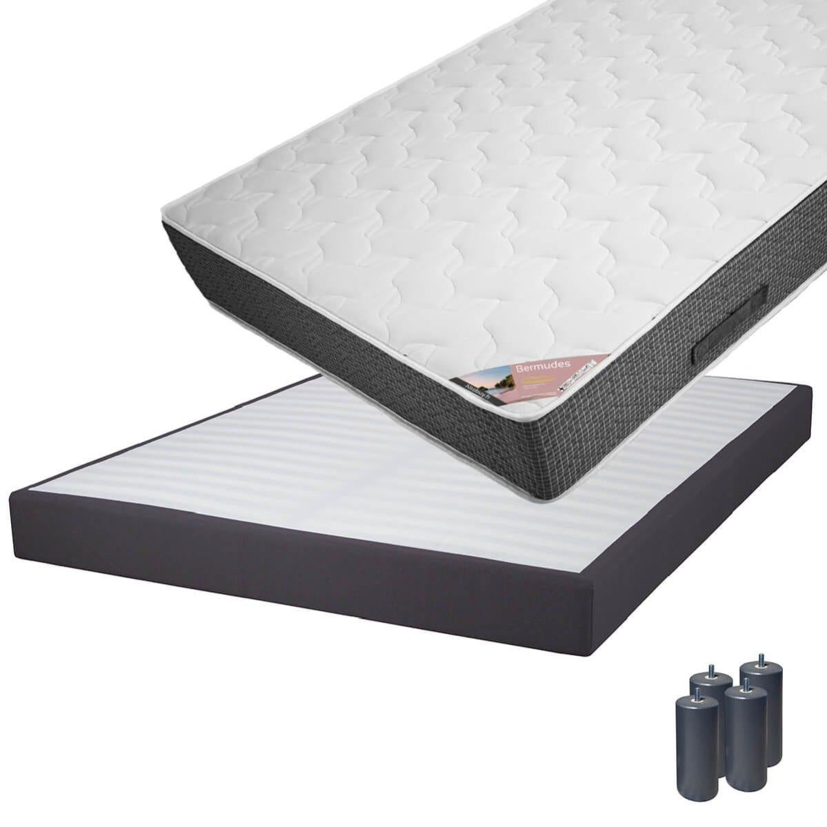 Sommier Sur Pied SOMKIT 140x190 / Décor Chêne Grisé