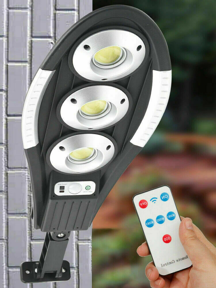 FARO LAMPIONE STRADALE PANNELLO SOLARE SENSORE DI MOVIMENTO 24LED 120W