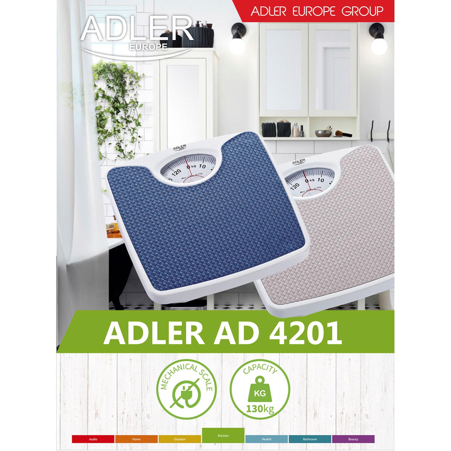 Bilancia Pesapersone Meccanica, Analogica Alta Precisione Capacità di Peso 150kg Adler Bianco/blu AD8151B - 4