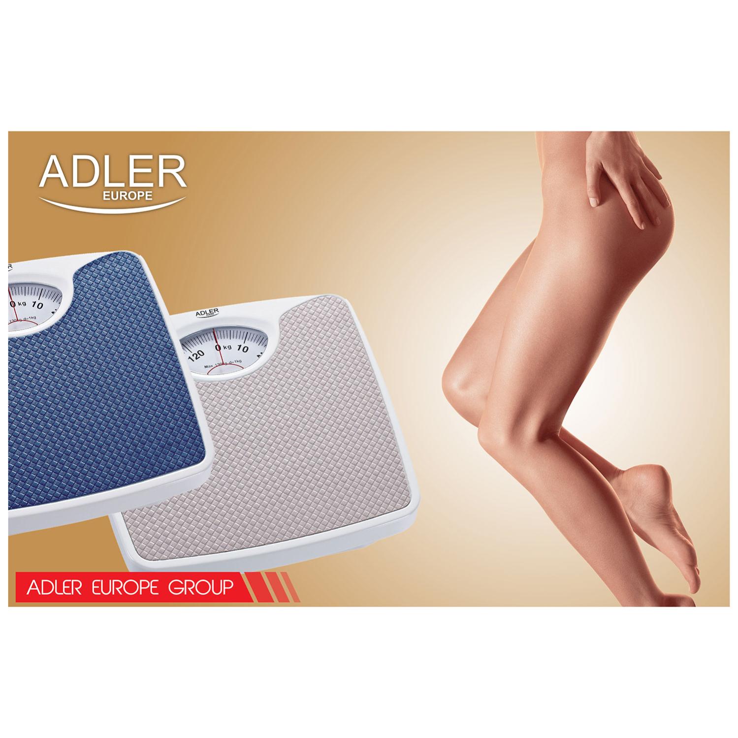 Bilancia Pesapersone Meccanica, Analogica Alta Precisione Capacità di Peso 150kg Adler Bianco/blu AD8151B - 5