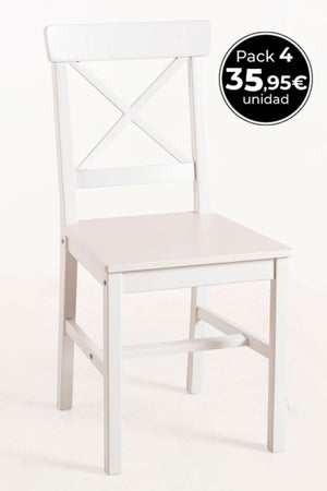 Pack 2 Sillas Nordic Salón Comedor Color Blanco Estilo Moderno Asiento  Mueble Patas Madera con Ofertas en Carrefour