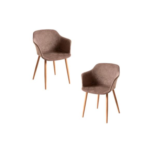 Pack 2 sillas kivi tela - taupe