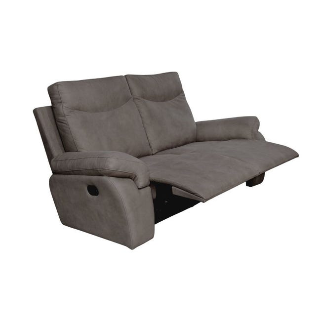 Sofá reclinable eléctrico Dallas 2 plazas gris | Leroy Merlin