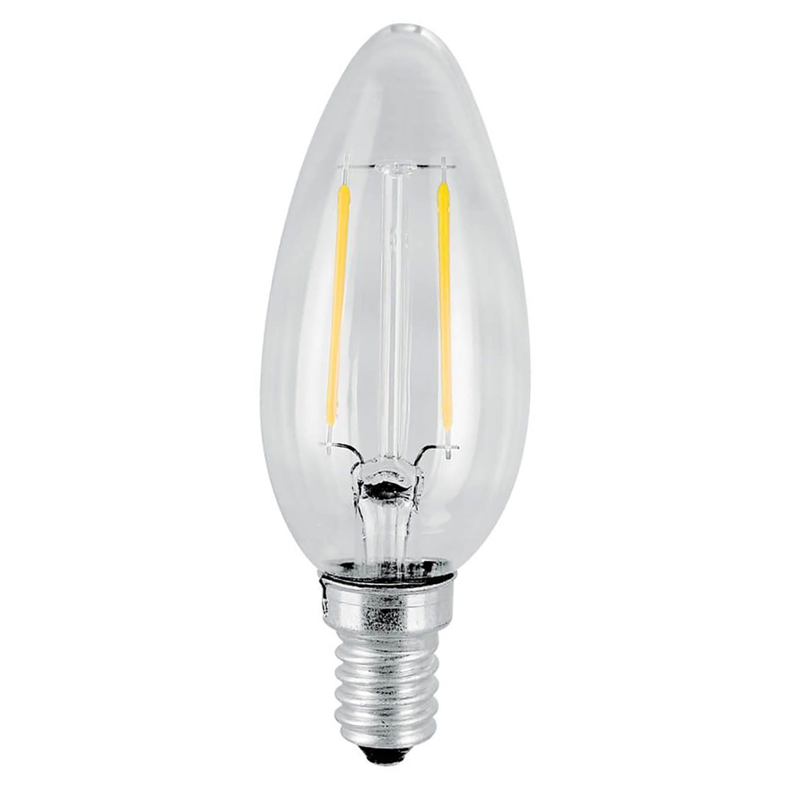 Lampadina filo LED candela attacco piccolo E14 4W vetro trasparente resa  40W luce calda 3000K 470 lumen 230V
