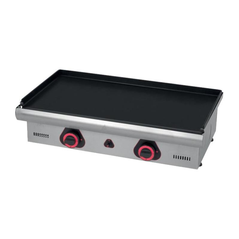 Plancha électrique L2G Professionnelle En Inox | Surface De Cuisson 54x30 Cm, Réglage 50°C à 300°C, Tiroir Récupérateur De Graisses