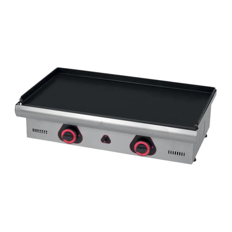 Plancha électrique L2G Professionnelle En Inox | Surface De Cuisson 54x30 Cm, Réglage 50°C à 300°C, Tiroir Récupérateur De Graisses