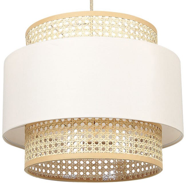 Lampadario rattan naturale e nero MEROO Lampadario rattan naturale e nero MEROO