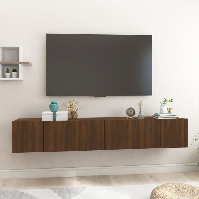 Aplicado prioridad Aguanieve Muebles para TV colgantes 3 uds madera marrón roble 60x30x30cm | Leroy  Merlin