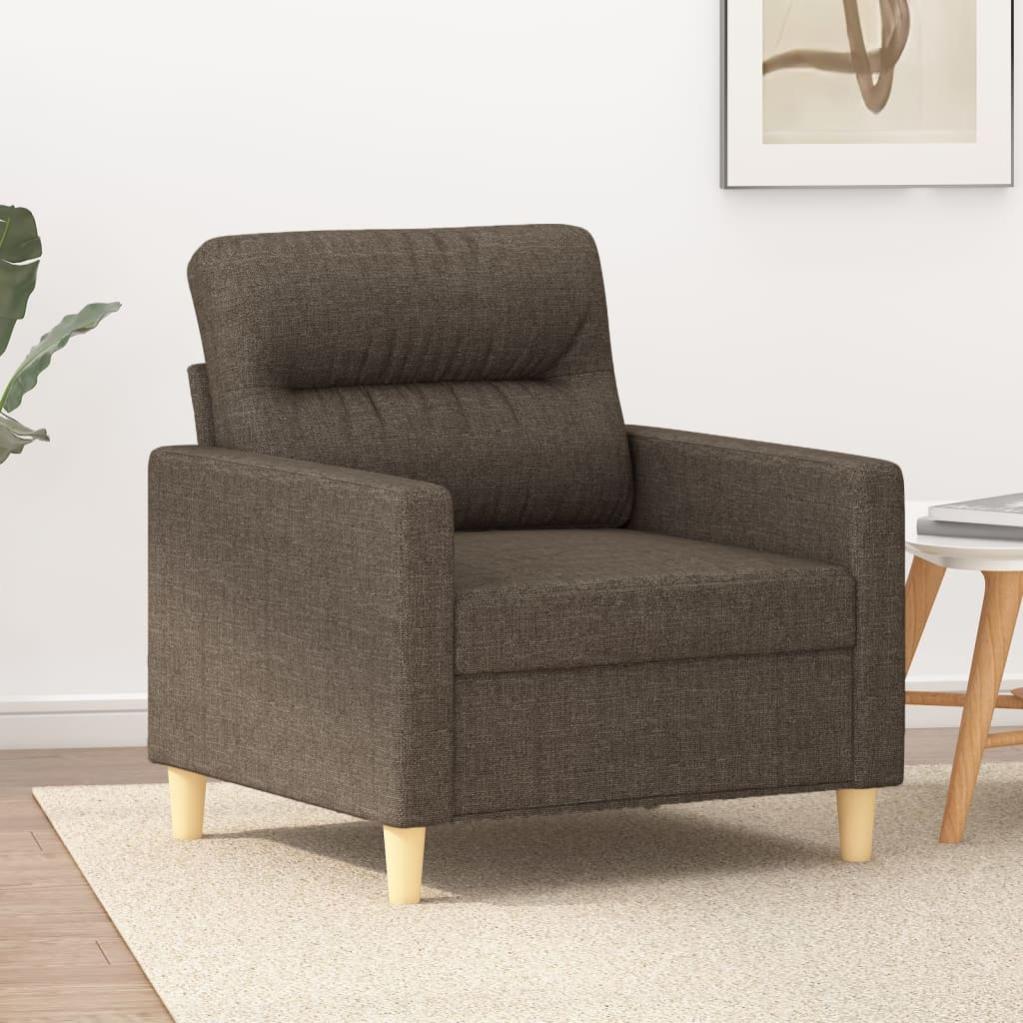 VidaXL Poltrona Design Cubo Moderna In Tessuto Grigio Scuro – Robusta E Confortevole Con Struttura In Legno