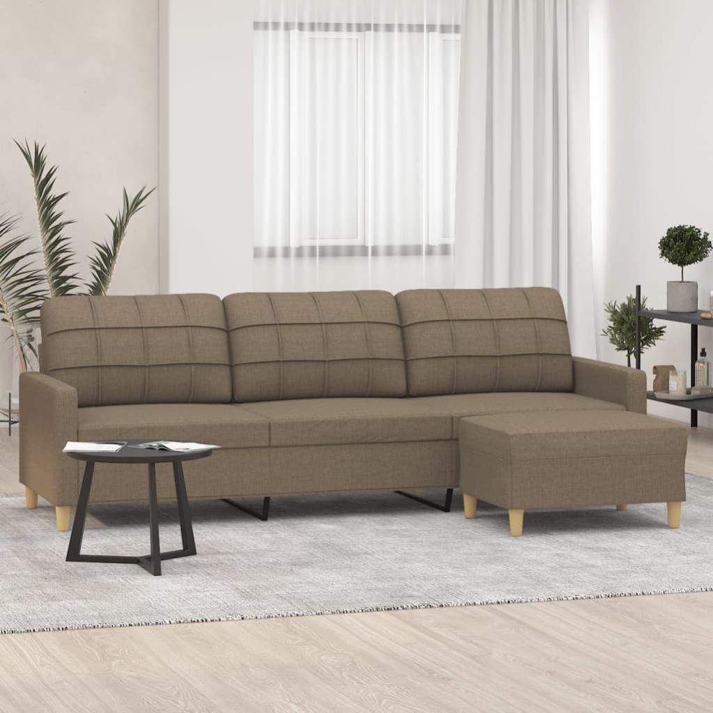 Divano angolare reversibile a 3 posti con poggiapiedi - 220 x 83 x 81 cm - Tessuto di