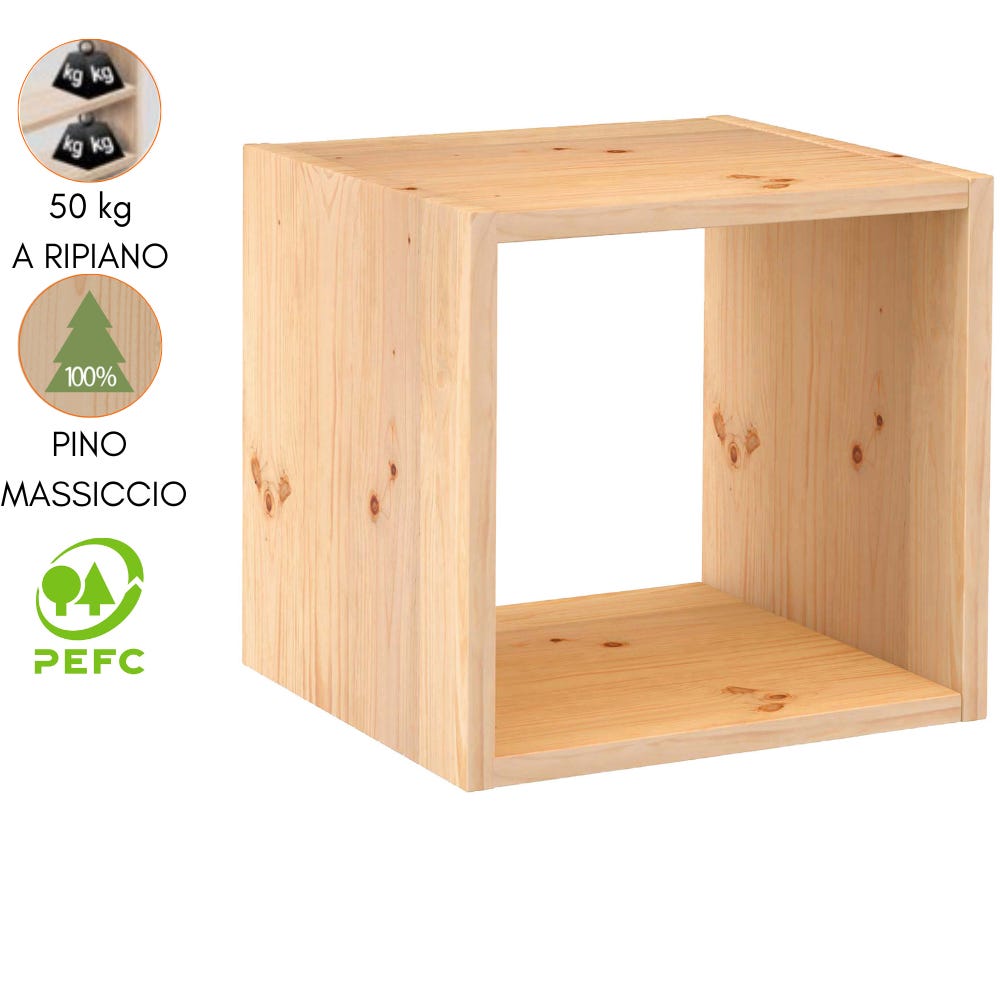 Mensole in legno a cubo Incubo 35x35x15,5/30x30x15,5/25x25x15,5 cm bianco 3  pz