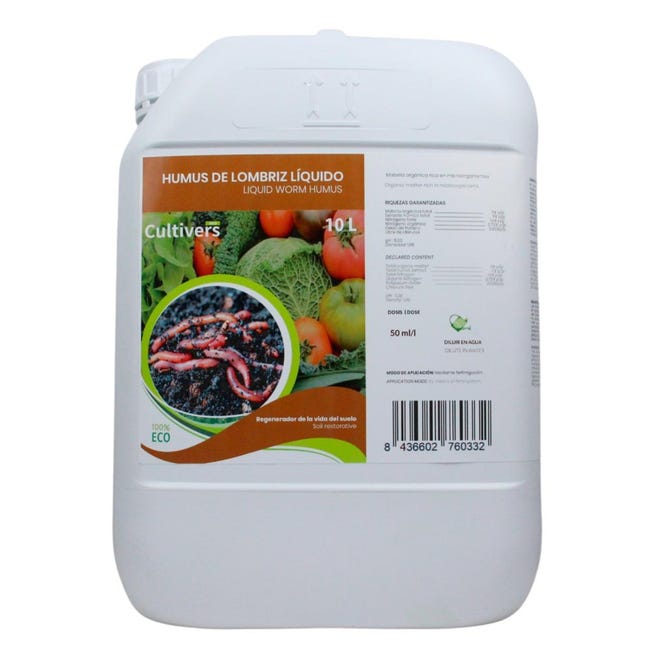 CULTIVERS Humus Liquido Biologico Per Vermi, 5 L Materia Organica Ricca Di Microrganismi. Rigeneratore Soil Life : Amazon.it: Giardino E Giardinaggio