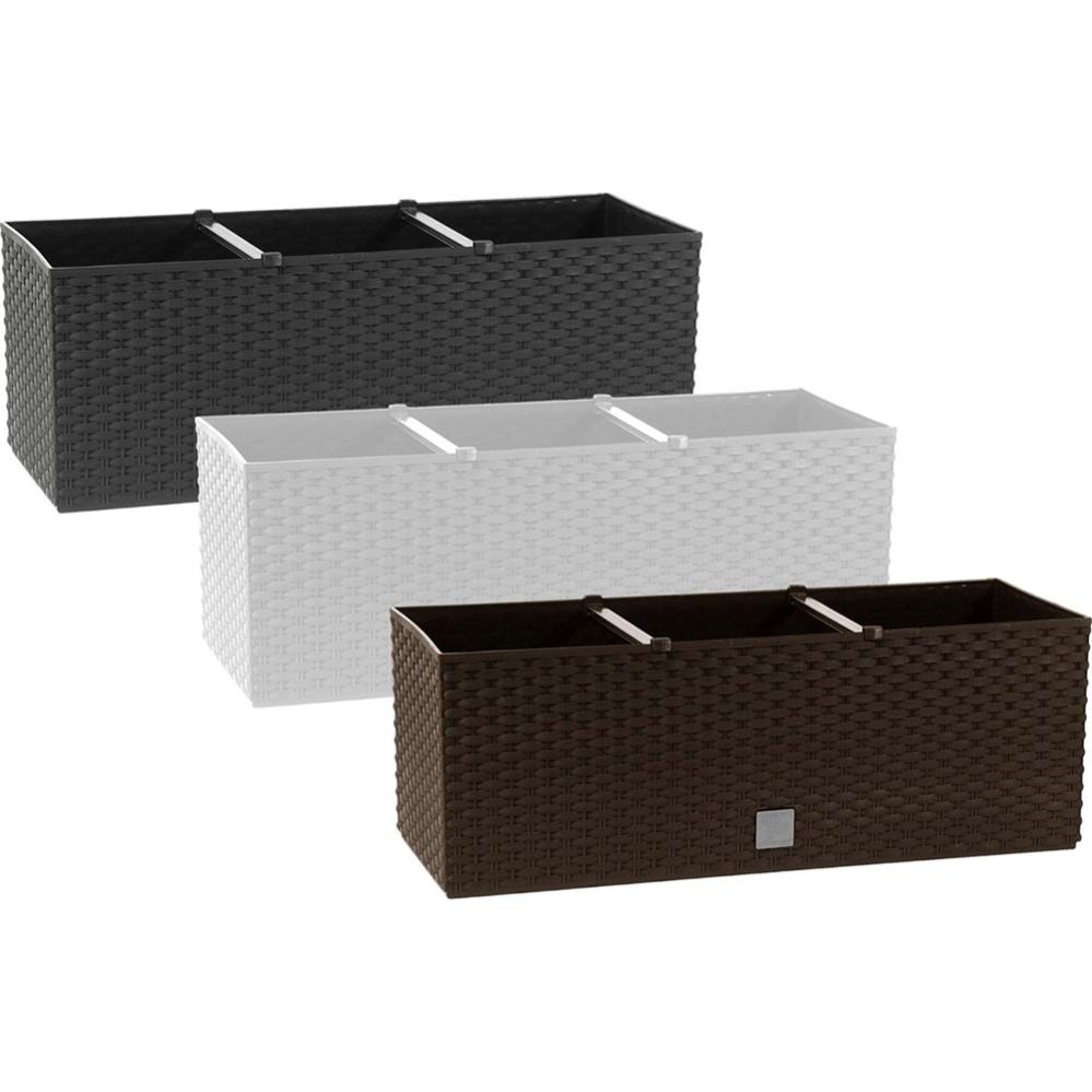 DECO TWIN PLUS Vaso Da Fiori Con Sistema Di Auto-irrigazione E Cassetta Di Drenaggio Di Santino Dimensioni 1 5l Colore Taupe 88851951