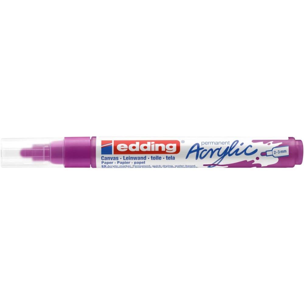 edding 5100 Marcatore Acrilico Medio, Grigio, 1a Vernice Waterproof, Punta Tonda 2-3Mm, Pennnarello per Disegno Su Tela, Carta, Legno,per Ciotoli