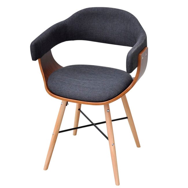Lot de 6 chaises de salle à manger cuisine design élégant et intemporel en  tissu gris foncé cds022443 - Conforama