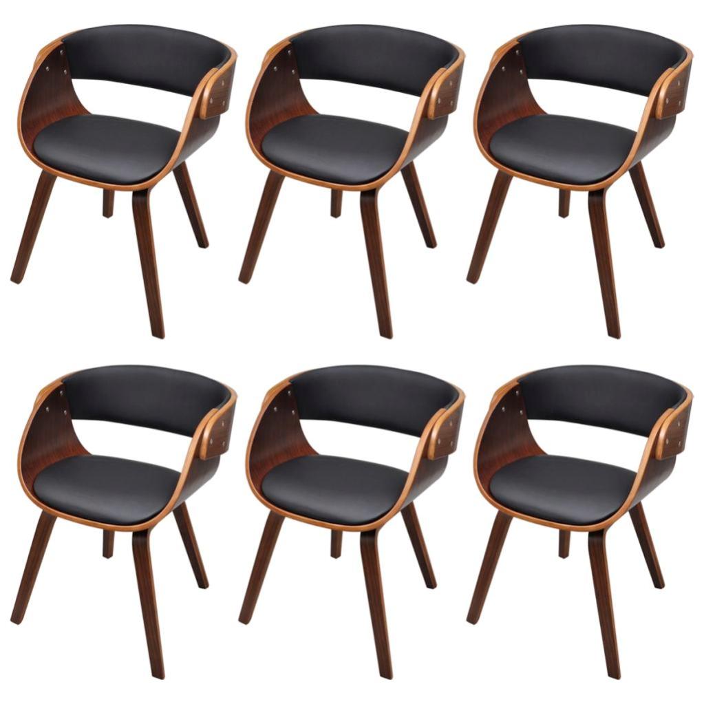 Lot De 6 Chaises De Salle à Manger MCW-K32 – Design Moderne, Marron Foncé, Avec Accoudoirs