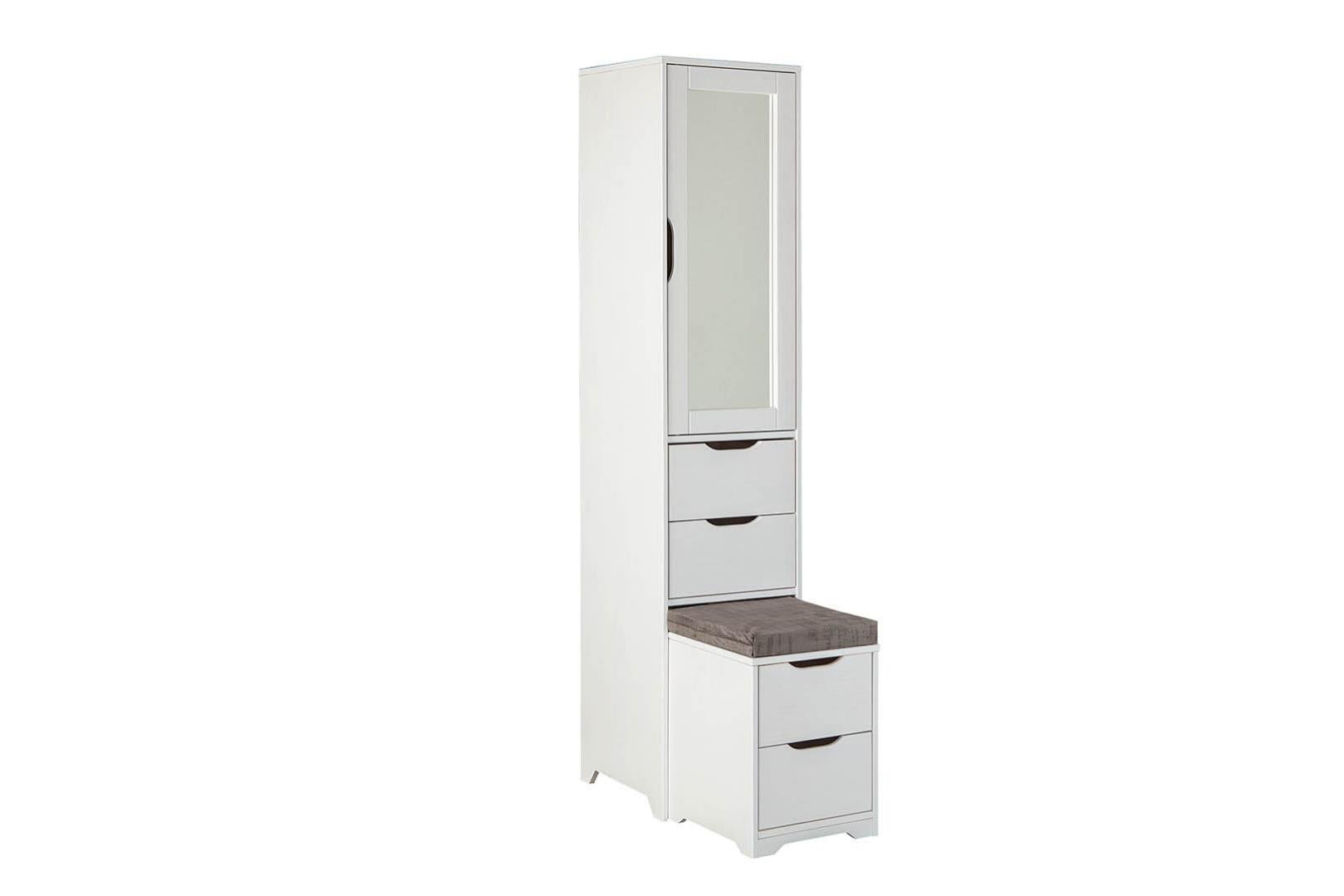 Armoire d'appoint contemporaine en pin massif blanc Miami Leroy Merlin