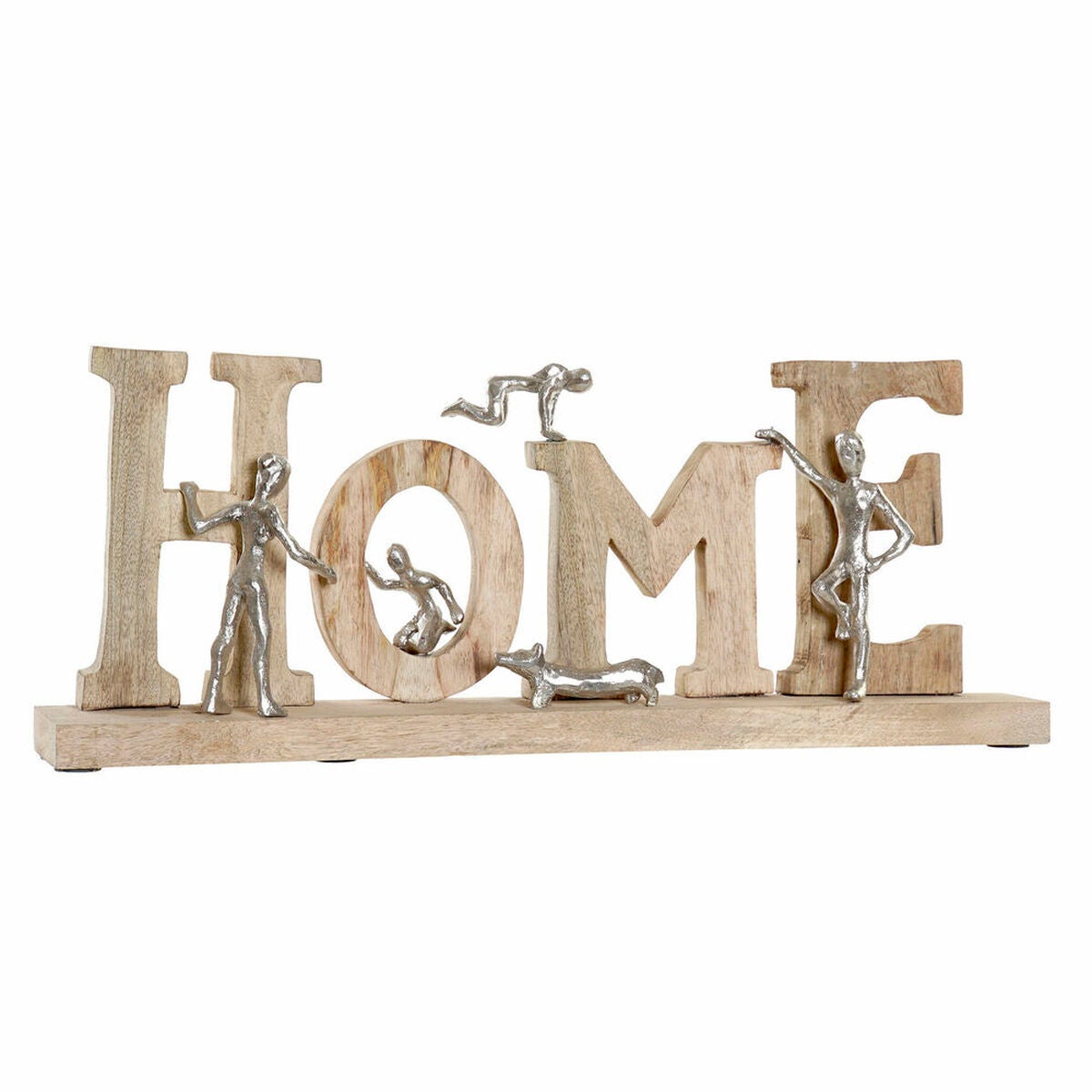 Figura decorativa dkd home decor plateado aluminio perro (59 x 8 x 24 cm)