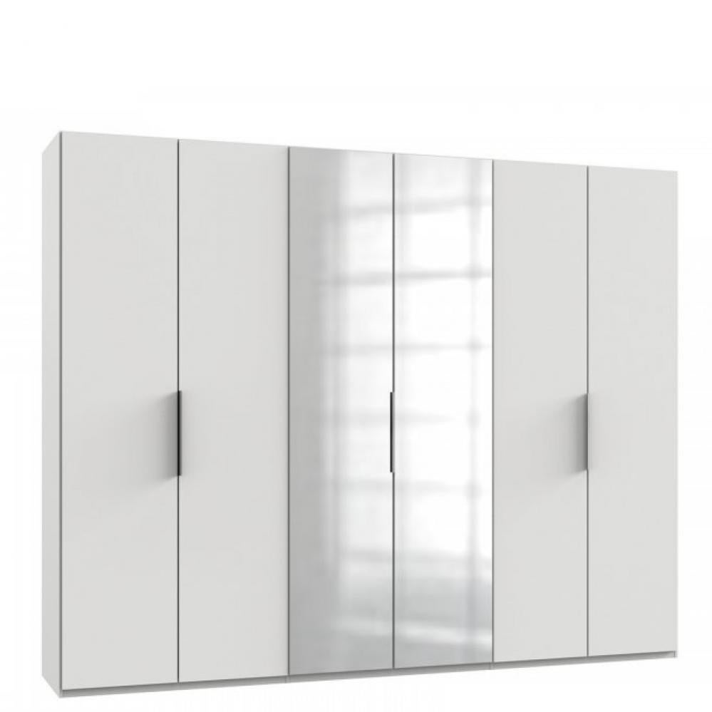 Armoire de rangement LISBETH 4 portes blanc 2 miroirs 300 x 236 cm