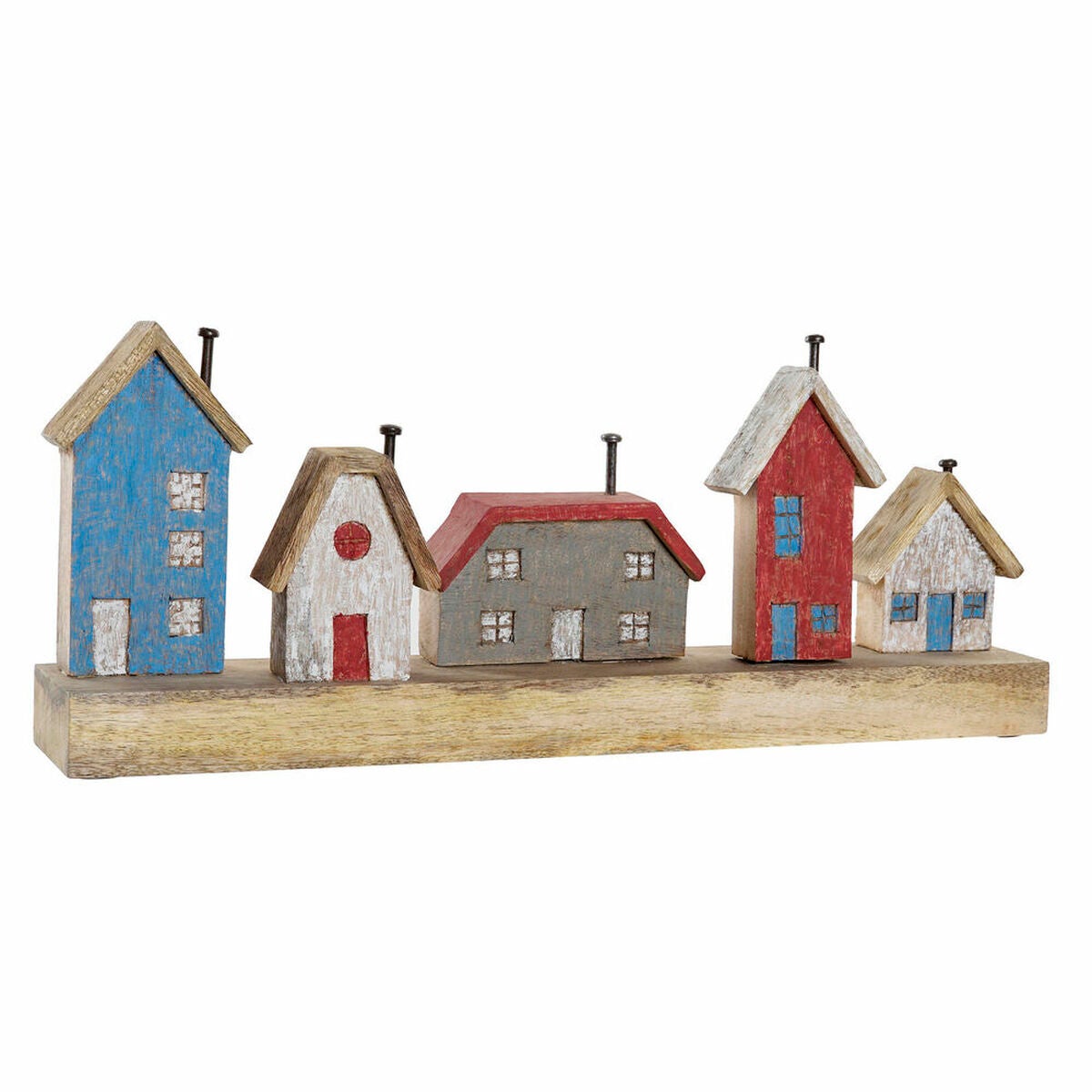 Figura decorativa dkd home decor multicolor hierro casas (60 x 10 x 24 cm)
