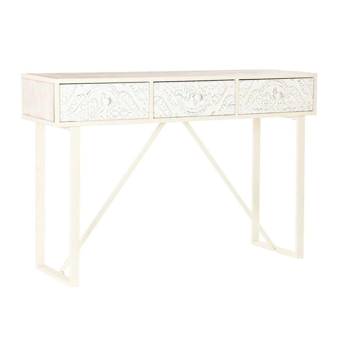 Mesa De Consola Jörn 120x35x79 Cm - Madera Y Metal, Color Negro, Con Estante Abierto